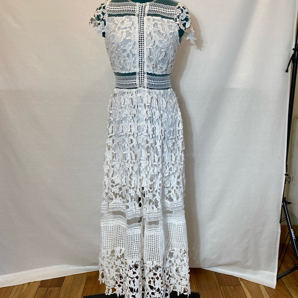 Fashion Nova size S crochet maxi white dress - Picture 2 of 7